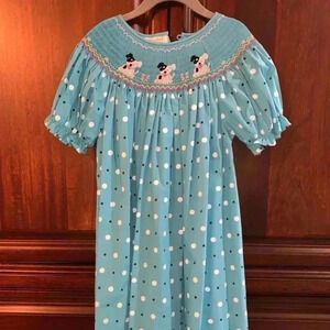 ROSALINA SMOCKED PUPPY DOG DRESS SZ 6 PREOWNED